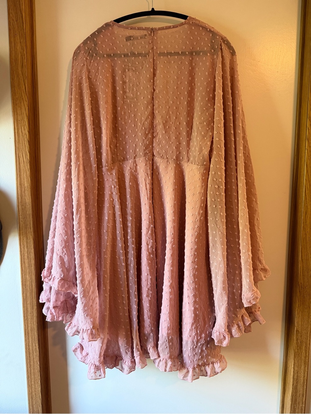 Boohoo Dusty Pink Swiss Dot Mini Dress - Picture 5 of 10